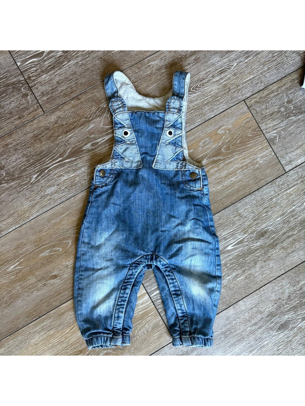 Baby Denim Overalls ROAR Dinosaur Animal Face 12-18M
